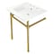 Fauceture KVPB25227W87 Dreyfuss 25" Console Sink W/SS Leg (8", 3 Hole), Wht/Brass KVPB25227W87 - alternate 1